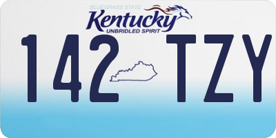 KY license plate 142TZY