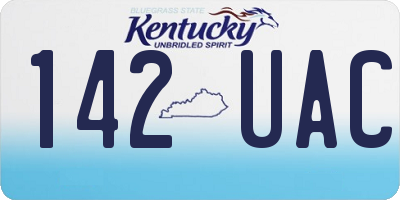 KY license plate 142UAC