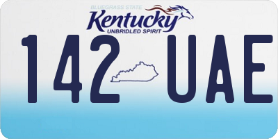 KY license plate 142UAE