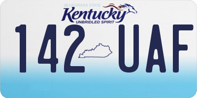 KY license plate 142UAF