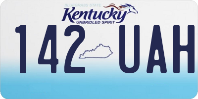KY license plate 142UAH