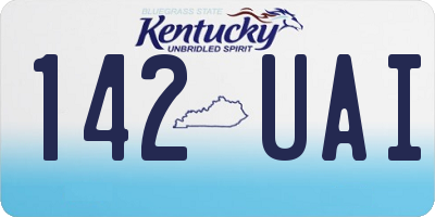 KY license plate 142UAI