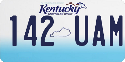 KY license plate 142UAM