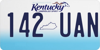 KY license plate 142UAN