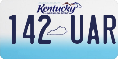 KY license plate 142UAR