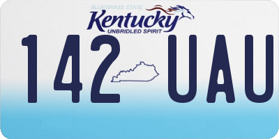KY license plate 142UAU