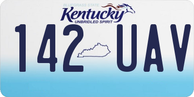 KY license plate 142UAV