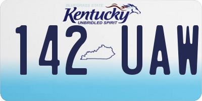 KY license plate 142UAW