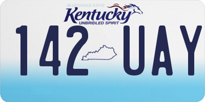 KY license plate 142UAY