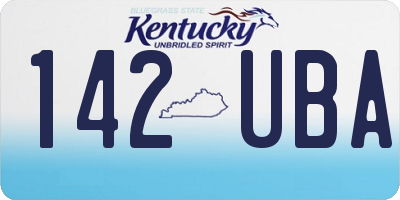 KY license plate 142UBA