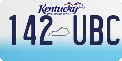 KY license plate 142UBC