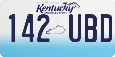 KY license plate 142UBD