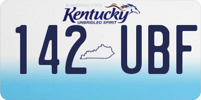 KY license plate 142UBF