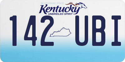 KY license plate 142UBI