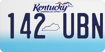 KY license plate 142UBN