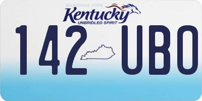 KY license plate 142UBO