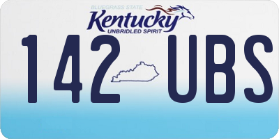 KY license plate 142UBS