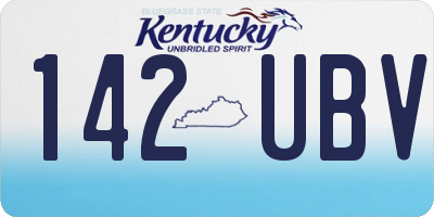 KY license plate 142UBV