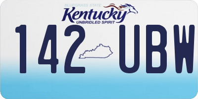 KY license plate 142UBW