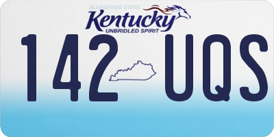 KY license plate 142UQS