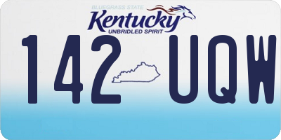 KY license plate 142UQW