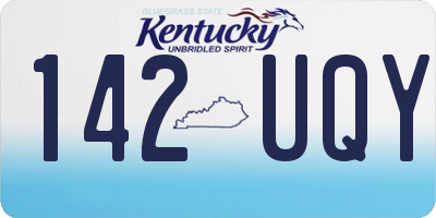 KY license plate 142UQY