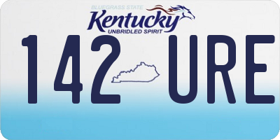 KY license plate 142URE