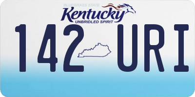 KY license plate 142URI