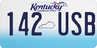 KY license plate 142USB