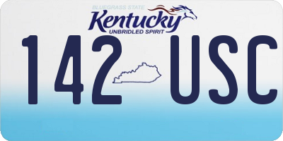 KY license plate 142USC
