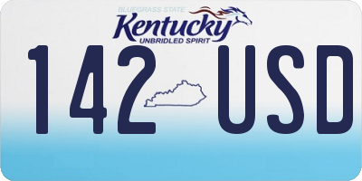 KY license plate 142USD