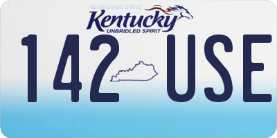 KY license plate 142USE