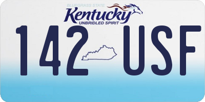 KY license plate 142USF
