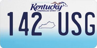 KY license plate 142USG