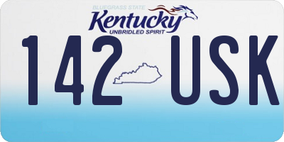 KY license plate 142USK