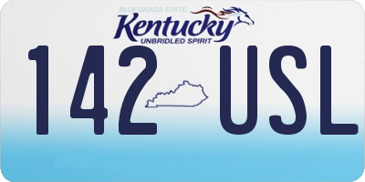 KY license plate 142USL