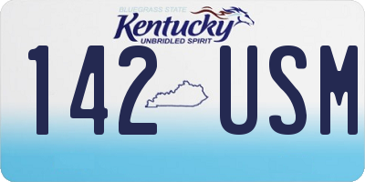 KY license plate 142USM
