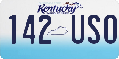 KY license plate 142USO