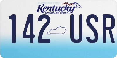 KY license plate 142USR