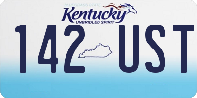 KY license plate 142UST