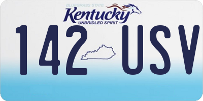 KY license plate 142USV