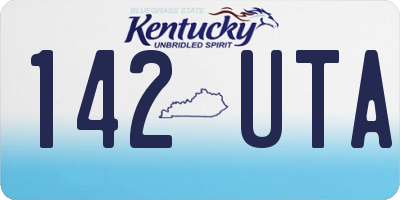 KY license plate 142UTA
