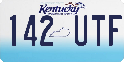KY license plate 142UTF