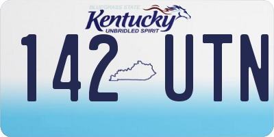 KY license plate 142UTN
