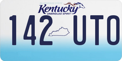 KY license plate 142UTO