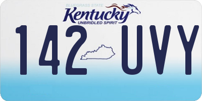 KY license plate 142UVY