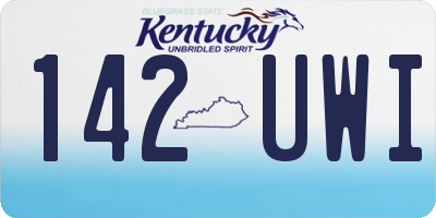 KY license plate 142UWI