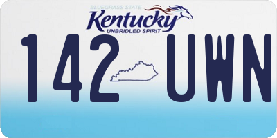 KY license plate 142UWN