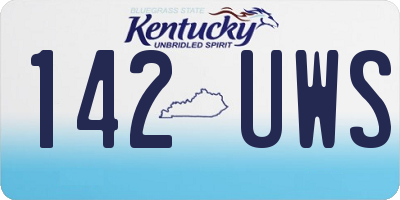 KY license plate 142UWS