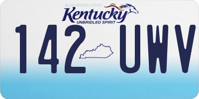 KY license plate 142UWV